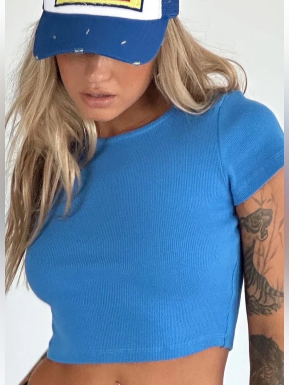 NWT 0 Princess Polly Ribbed Crop Classic Baby Tee y2k y2k top Organic Cotton